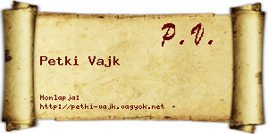 Petki Vajk névjegykártya